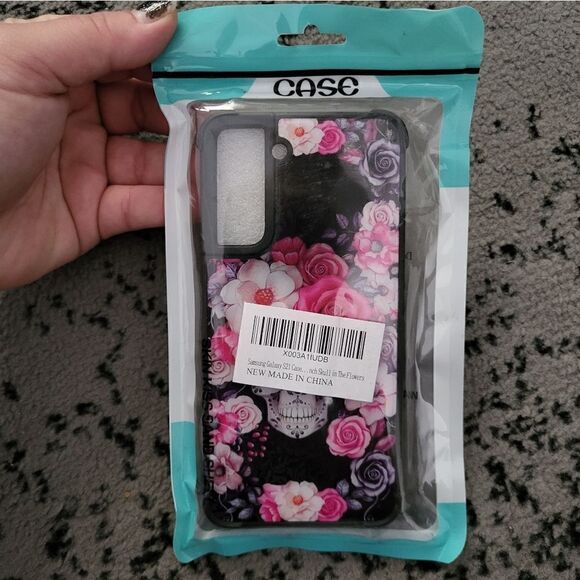 NWT Samsung Galaxy S21 pink/black skull case - Picture 1 of 5